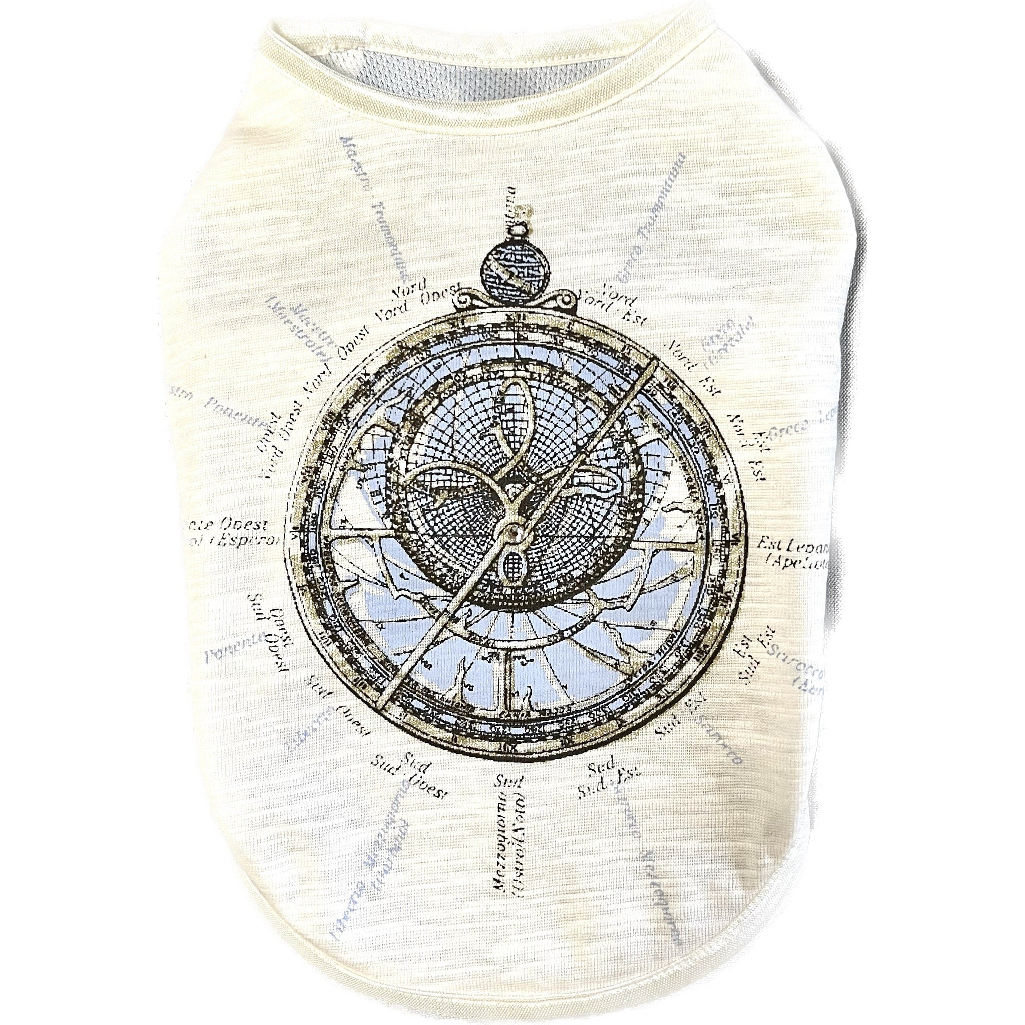 Compass print slub T-shirt